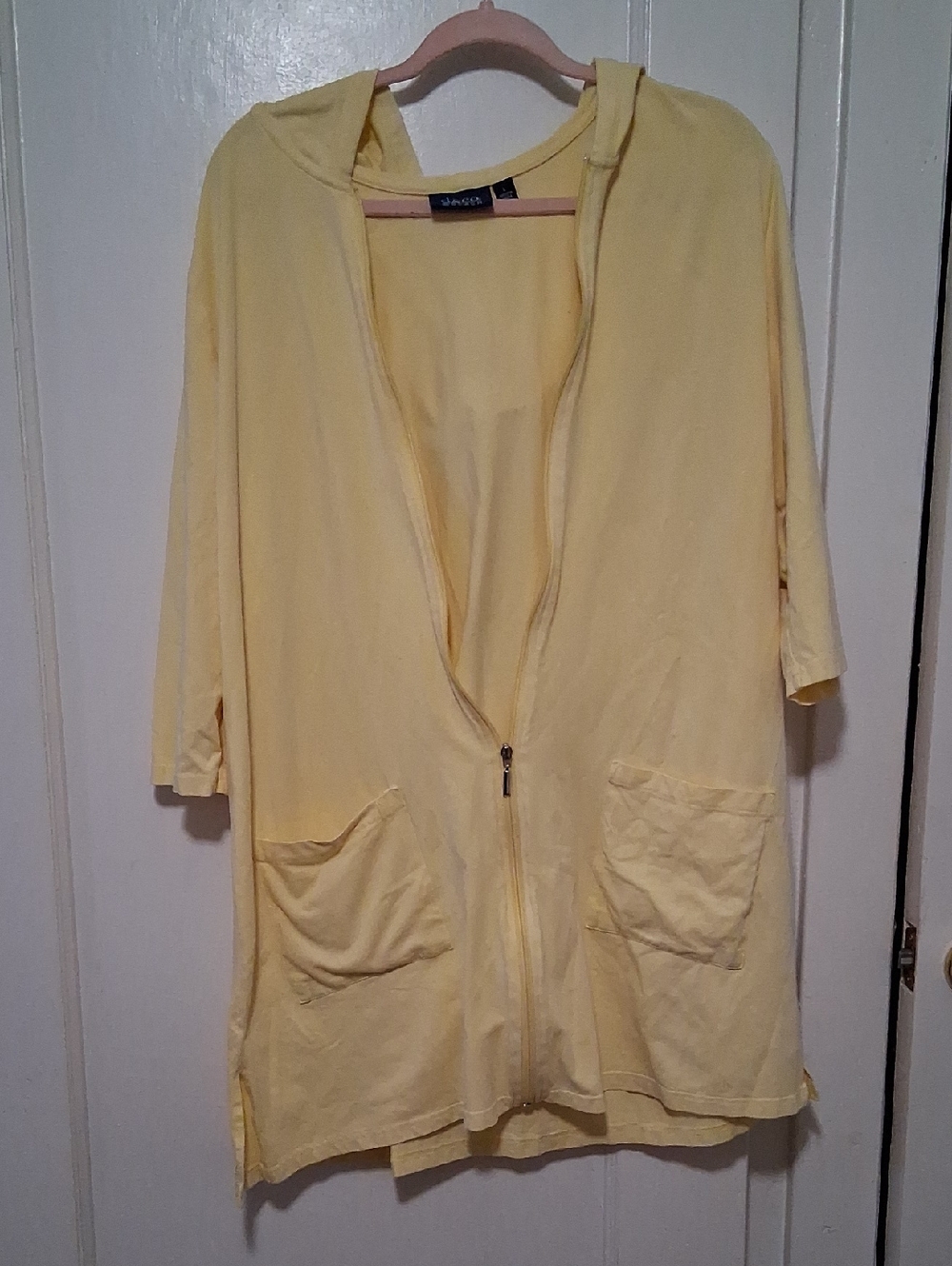 d&co. Beach Lightweight Yellow Hooded Zip Cardigan